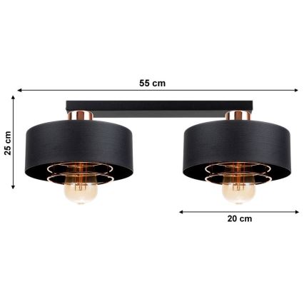 Прикрепен полилей VEST 2xE27/60W/230V