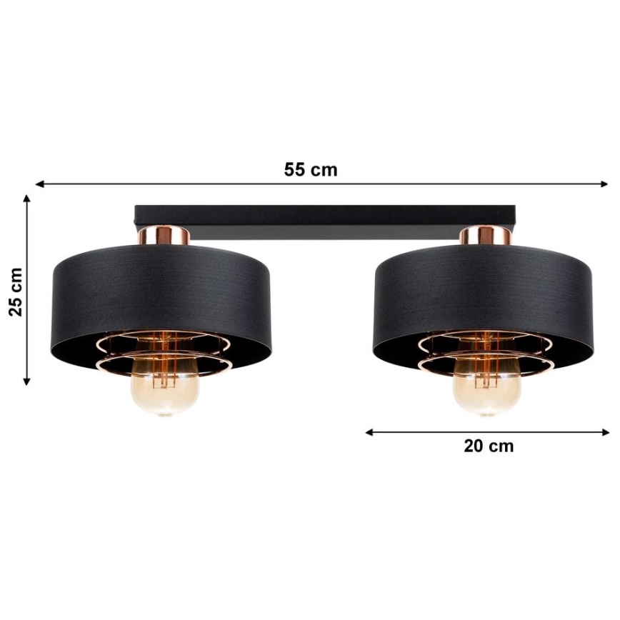 Прикрепен полилей VEST 2xE27/60W/230V