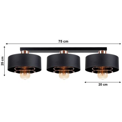 Прикрепен полилей VEST 3xE27/60W/230V