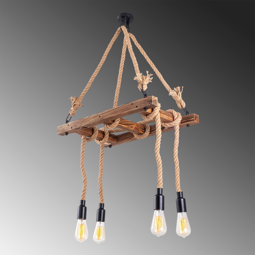 Промишлена лампа EREBOS 4xE27/40W/230V кафява