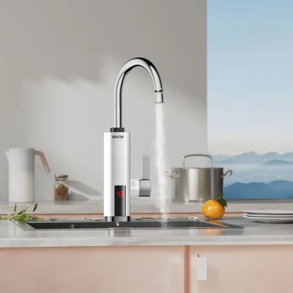 Проточен бойлер с LED дисплей 3000W/230V IPX4 бял