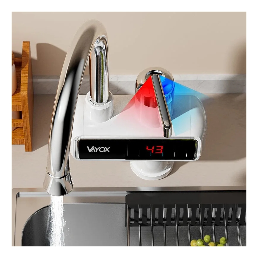 Проточен бойлер с LED дисплей 3000W/230V IPX4 бял