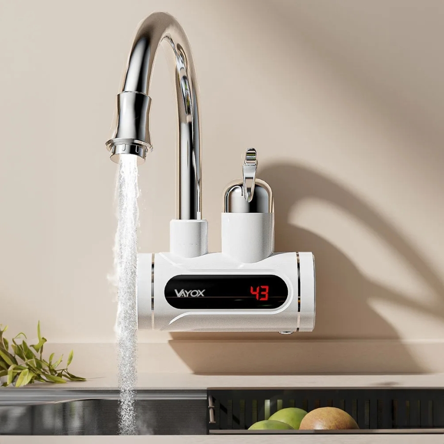 Проточен бойлер с LED дисплей 3000W/230V IPX4 бял