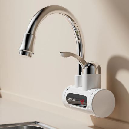 Проточен бойлер с LED дисплей 3000W/230V IPX4 бял