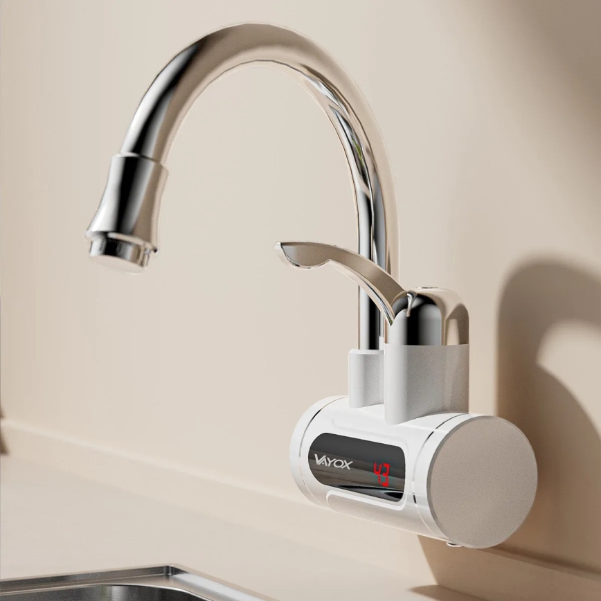 Проточен бойлер с LED дисплей 3000W/230V IPX4 бял