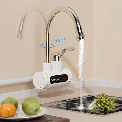 Проточен бойлер с LED дисплей 3000W/230V IPX4 бял