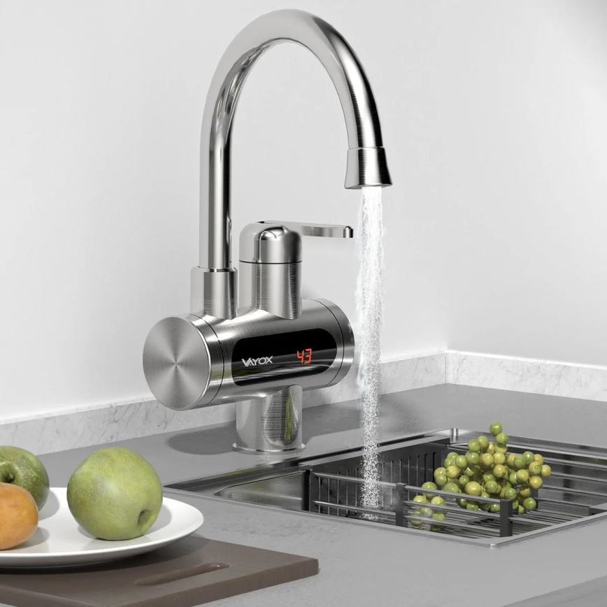 Проточен бойлер с LED дисплей 3000W/230V IPX4 неръждаем