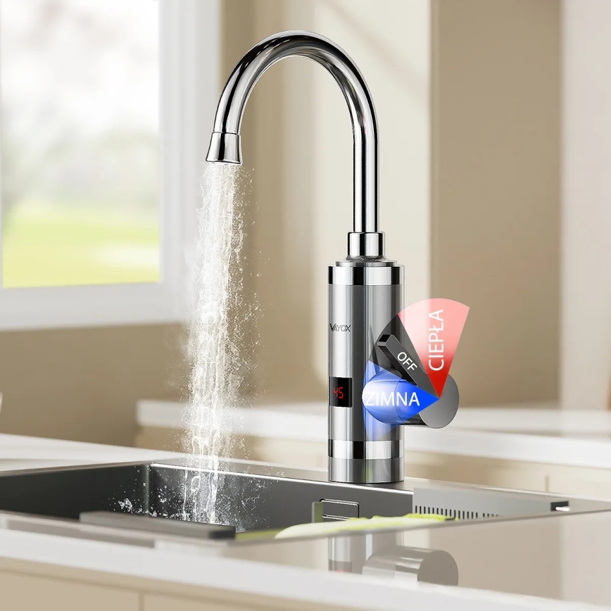 Проточен бойлер с LED дисплей 3000W/230V IPX4 неръждаем