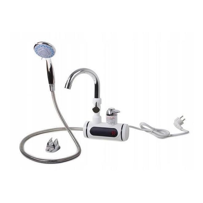 Проточен бойлер със слушалка и LCD дисплей 3000W/230V IPX4 бял