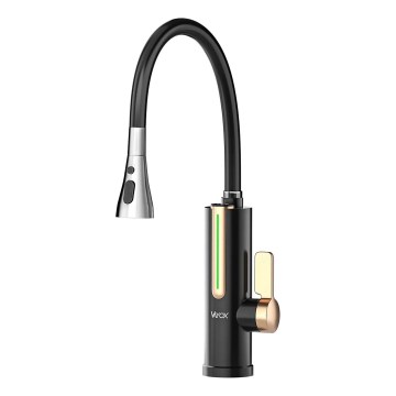 Проточен водонагревател с LED дисплей 3000W/230V IPX4 черно/златно