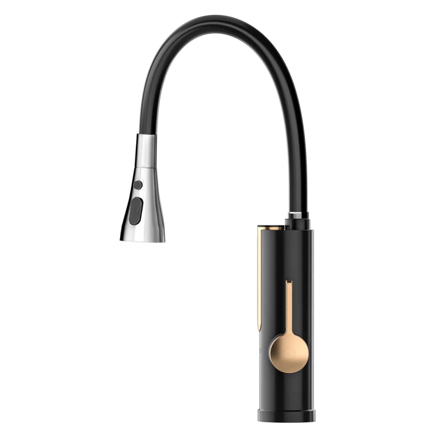 Проточен водонагревател с LED дисплей 3000W/230V IPX4 черно/златно