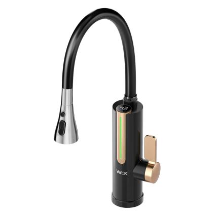 Проточен водонагревател с LED дисплей 3000W/230V IPX4 черно/златно