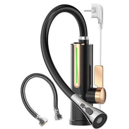 Проточен водонагревател с LED дисплей 3000W/230V IPX4 черно/златно