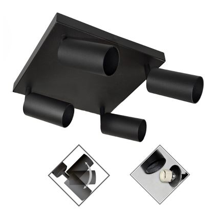 Прожектор, луна FARGO 4xGU10/30W/230V черна