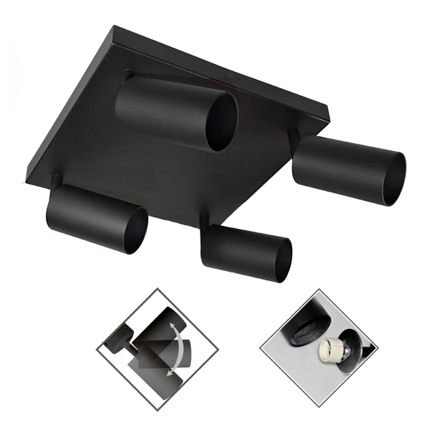 Прожектор, луна FARGO 4xGU10/30W/230V черна