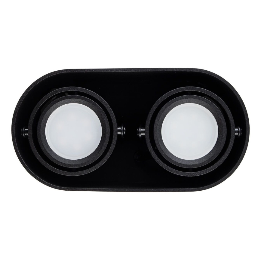 Прожектор, луна SIROK 2xGU10/30W/230V черна