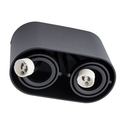 Прожектор, луна SIROK 2xGU10/30W/230V черна