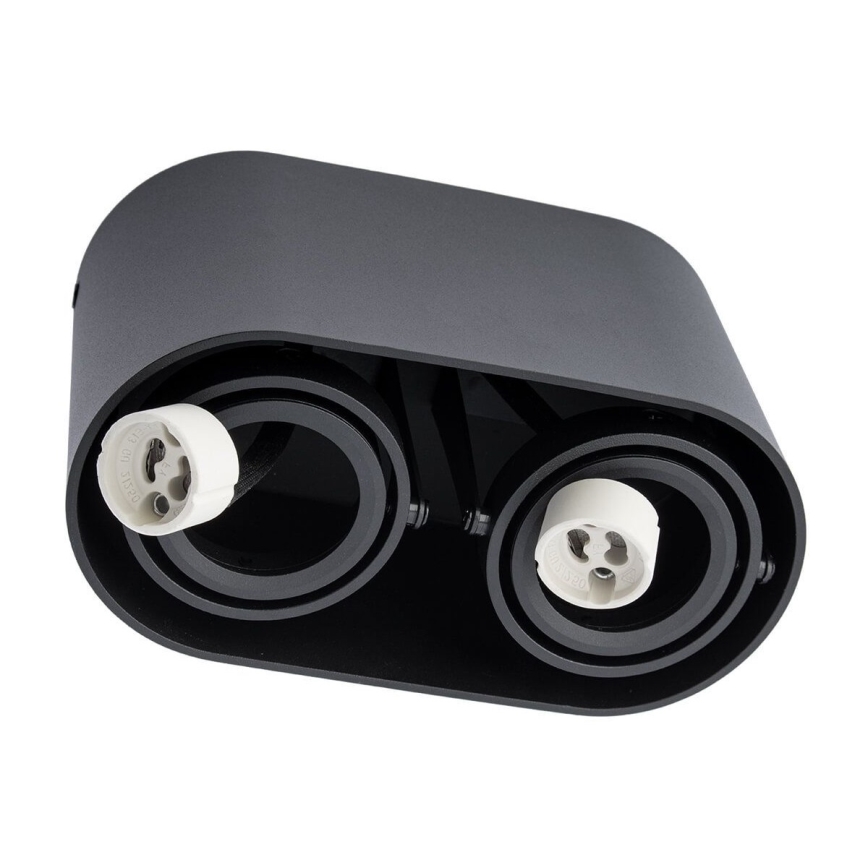 Прожектор, луна SIROK 2xGU10/30W/230V черна