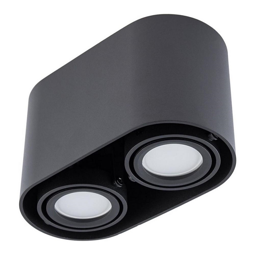 Прожектор, луна SIROK 2xGU10/30W/230V черна