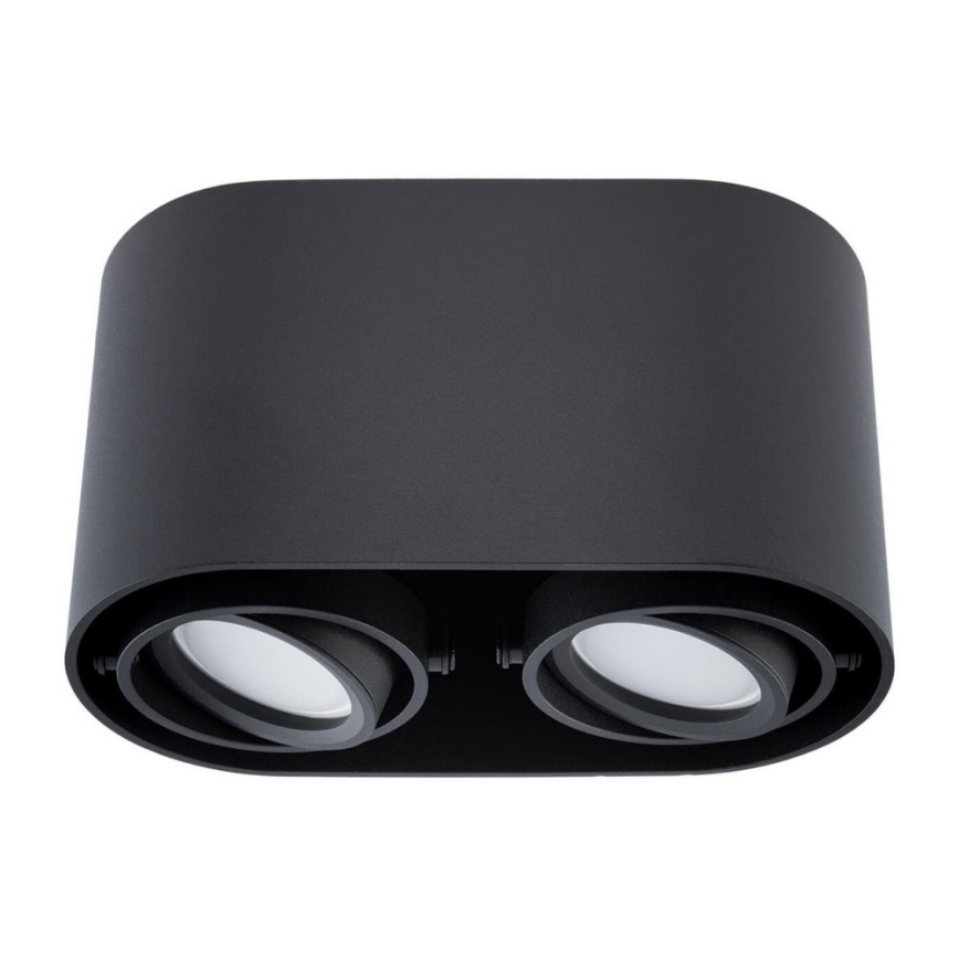 Прожектор, луна SIROK 2xGU10/30W/230V черна