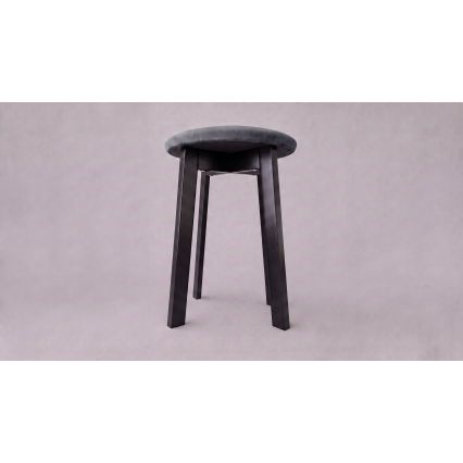Пуф KUBE Ø 36 cm черен/антрацит