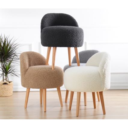 Пуф MIKI, Ø 46 см, кафяв