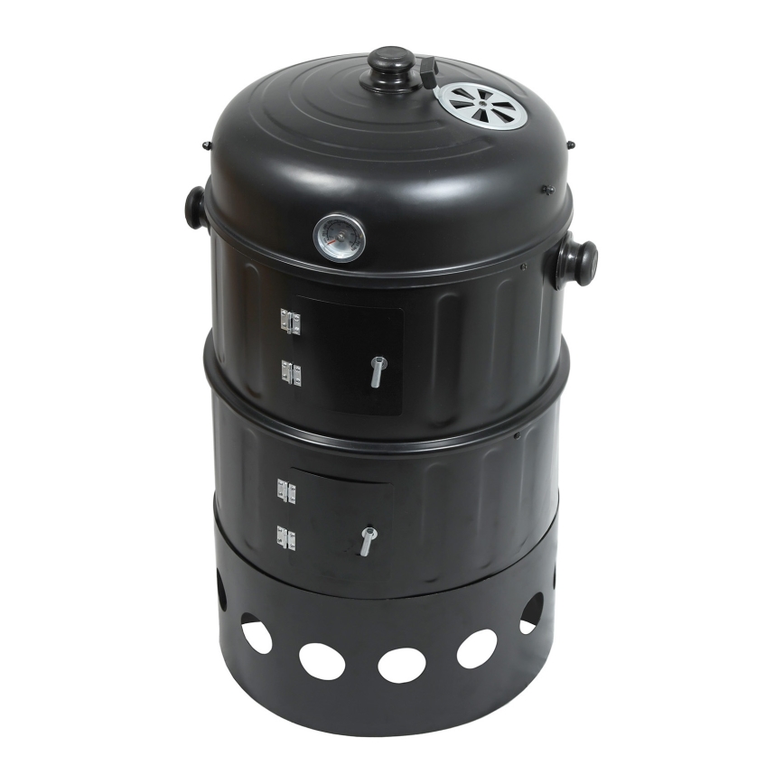 Пушен грил на въглища 3в1 черен