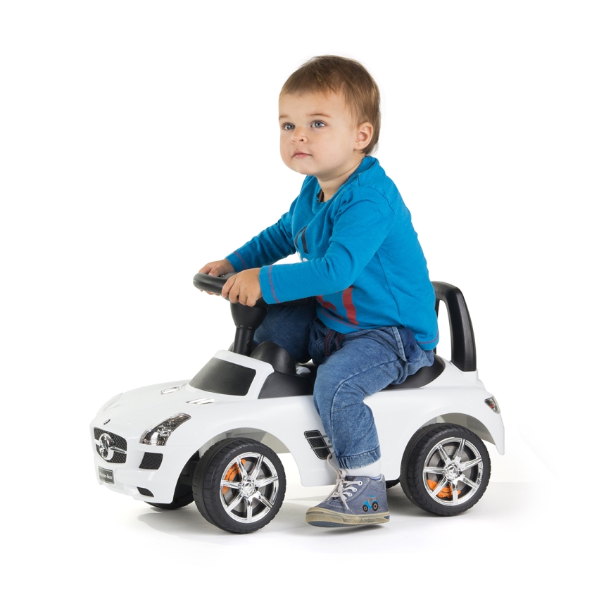 Push автомобил Mercedes 2xAA бял/черен