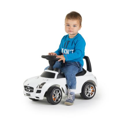 Push автомобил Mercedes 2xAA бял/черен