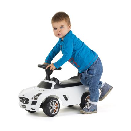 Push автомобил Mercedes 2xAA бял/черен