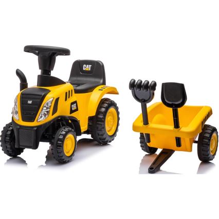 Push автомобил трактор CAT 2xAA жълти/черен
