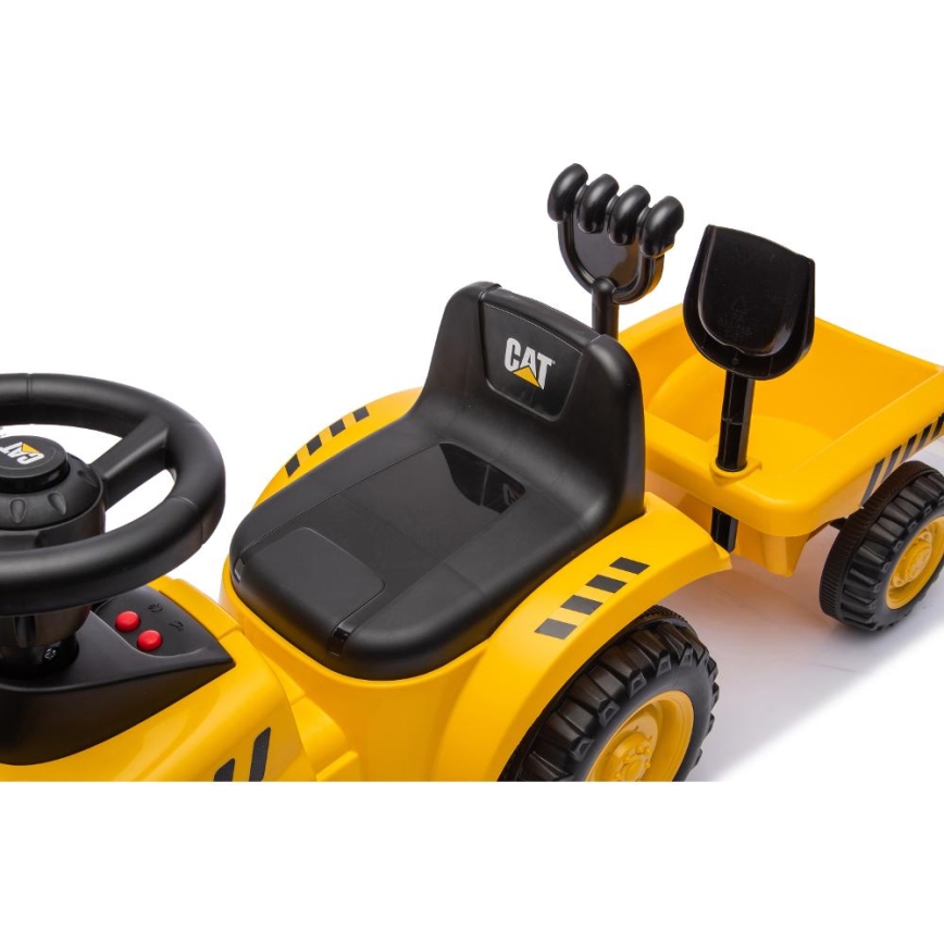 Push автомобил трактор CAT 2xAA жълти/черен