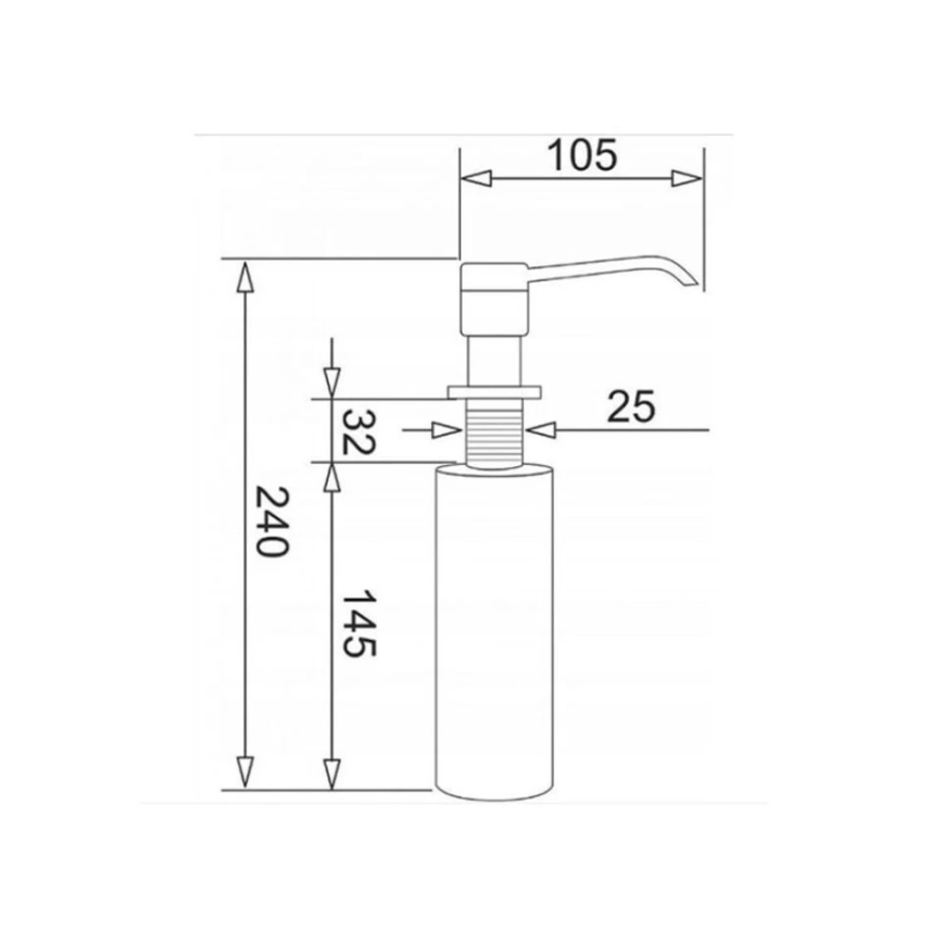 Pyramis 28102701 - Вграден дозатор за сапун черен