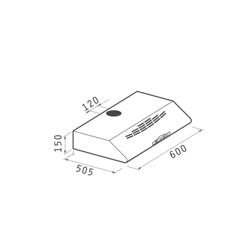 Pyramis 65041701 - Абсорбатор STANDARD HOOD 60 см черен