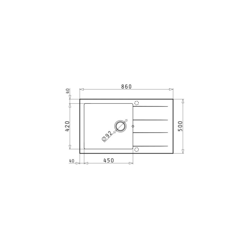 Pyramis 70070611 - Кухненска мивка ATHLOS 86x50 см гранит/бяла