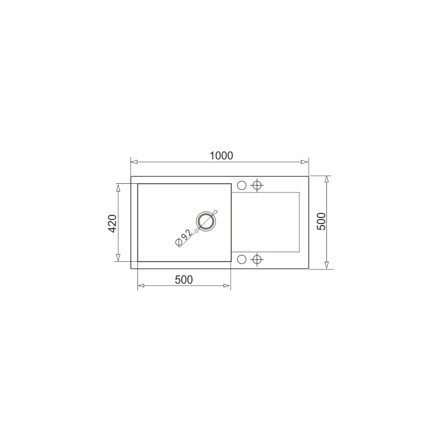Pyramis 70089601 - Кухненска мивка MIDO 100x50 см гранит/черен