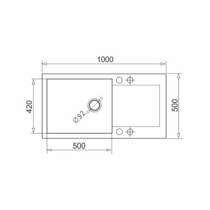 Pyramis 70089601 - Кухненска мивка MIDO 100x50 см гранит/черен