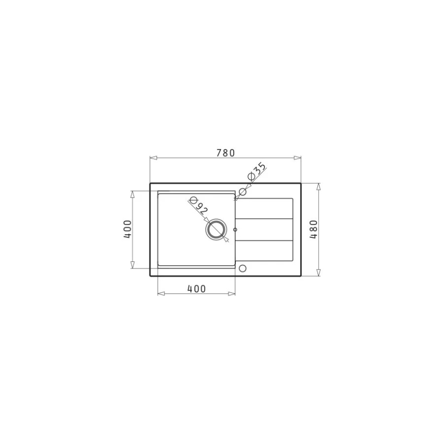 Pyramis 70167101 - Кухненска мивка SPARTA PLUS LUX 78x48 см, гранит/черен