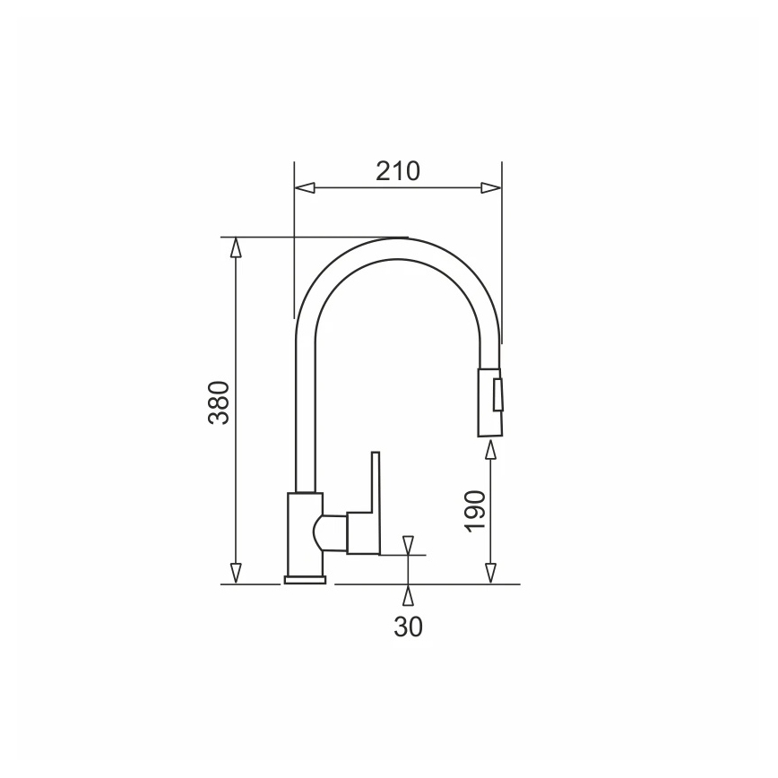 Pyramis 90941338 - Смесител за мивка с изтеглящ се душ IDEA матово черен