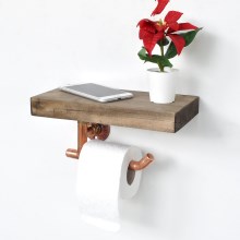 Поставка за тоалетна хартия с рафт 15x30 cм кафява/медена
