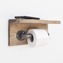 Поставка за тоалетна хартия с рафт BORURAF 14x30 см смърч