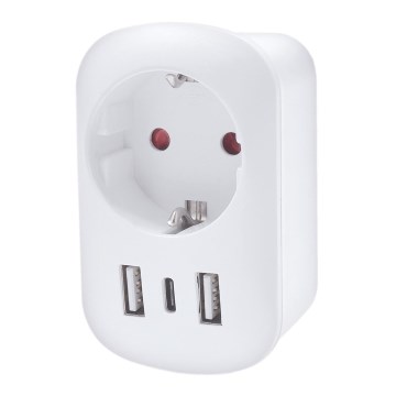 Пътен адаптер за САЩ 230V 2x USB-A + 1x USB-C