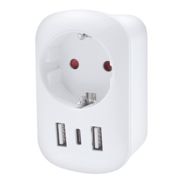 Пътен адаптер за Великобритания (230 V) с 2x USB-A и 1x USB-C