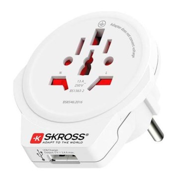 Пътен USB адаптер за Европа за чужденци в Чехия, USB-A 12W, тип E/F