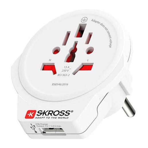 Пътен USB адаптер за Европа за чужденци в Чехия, USB-A 12W, тип E/F