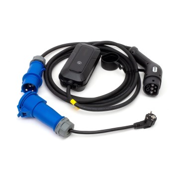 Пътна зарядна станция за електромобили EV/PHEV AC Тип 2 32A/230V 7,4kW IP55 5m + адаптер 230V 3,7kW + калъф