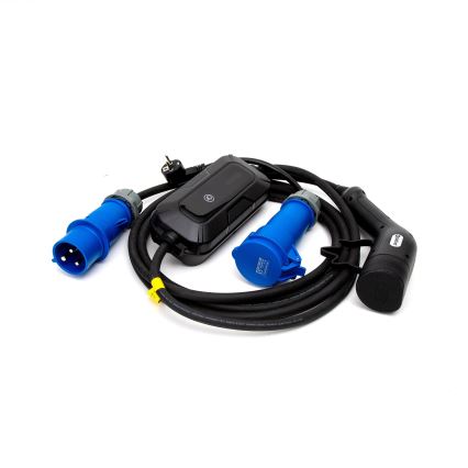 Пътна зарядна станция за електромобили EV/PHEV AC Тип 2 32A/230V 7,4kW IP55 5m + адаптер 230V 3,7kW + калъф