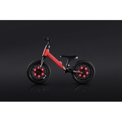 QPlay - Беговел с LED светлини на колелата SPARK червен