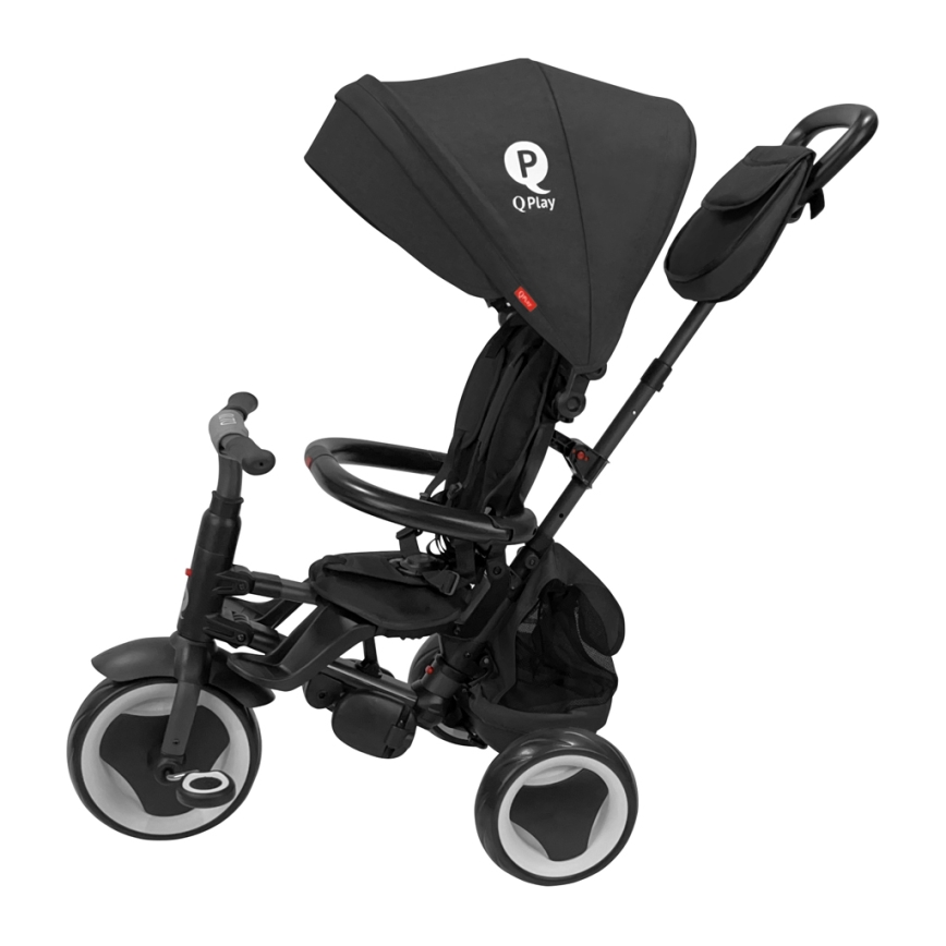 QPlay - Детска триколка 3 в 1 RITO EVA PLUS черна