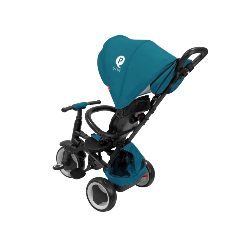 QPlay - Детска триколка 3 в 1 RITO EVA PLUS тюркоазена